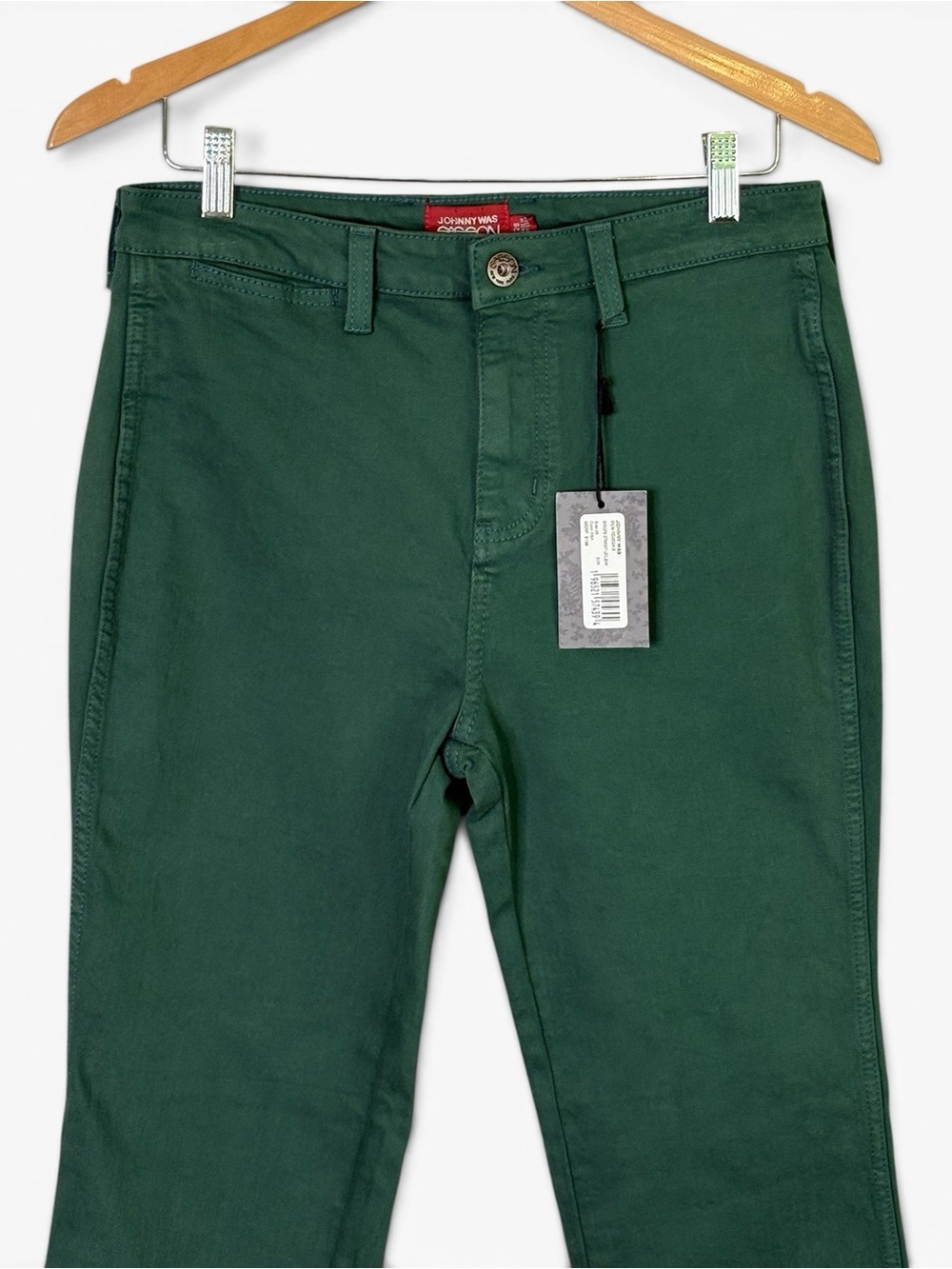 NWT Johnny Was x Sasson Sancere Straight Leg Jean Dark Sea Green Size 28 - Picture 5 of 16